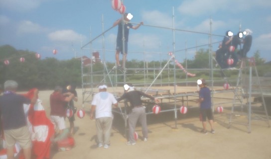 町内会の夏祭りやぐら組みをご用命いただきました！｜名古屋市緑区にて