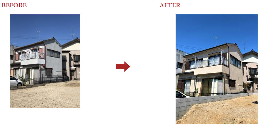 狭小地の外壁塗装と、雨とい交換　｜名古屋市緑区の外壁塗装リフォーム