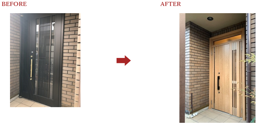 規格外の背の高い玄関ドアの交換　　|名古屋市緑区