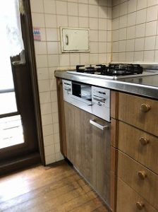 ガスコンロ 取替と、コンロ下のオーブンを撤去し、収納スペースにした事例　｜東海市のキッチンリフォーム